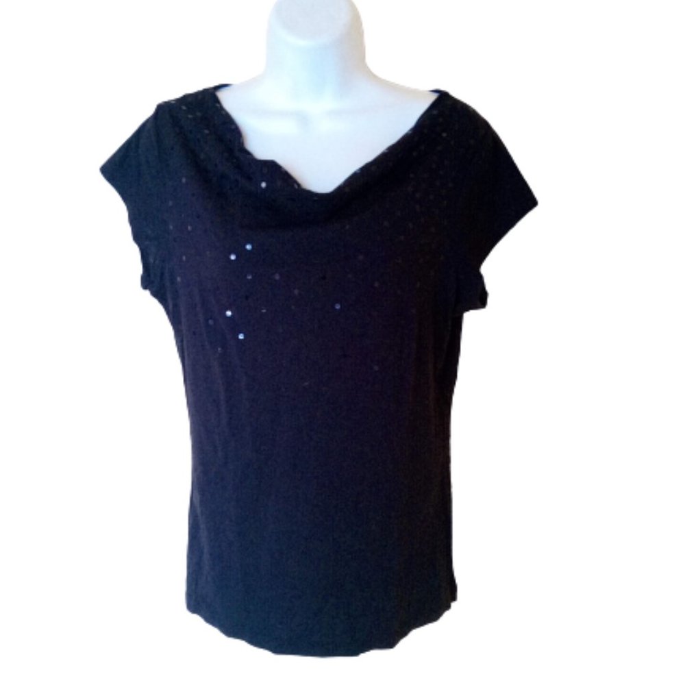 --- Black Sequined Top Size Medium